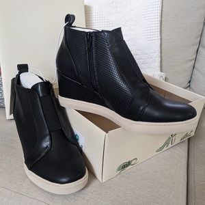 Zip up wedge sneakers